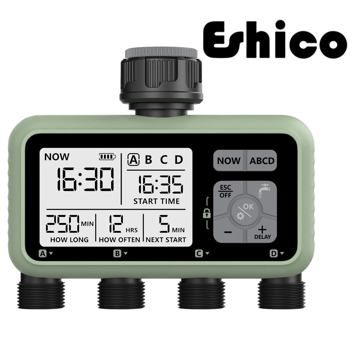 Eshico HCT-379 Outdoor Garden Smart 4 out irrigation timer Four independent interfaces for easy installation of garden tools