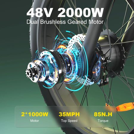 Zeegr S1 E-Bike Dual MotorAWD 2000W 60 Miles 35MPH Electric Bike 7 speeds dual motor 2000w  mountain electric bicycle with ce