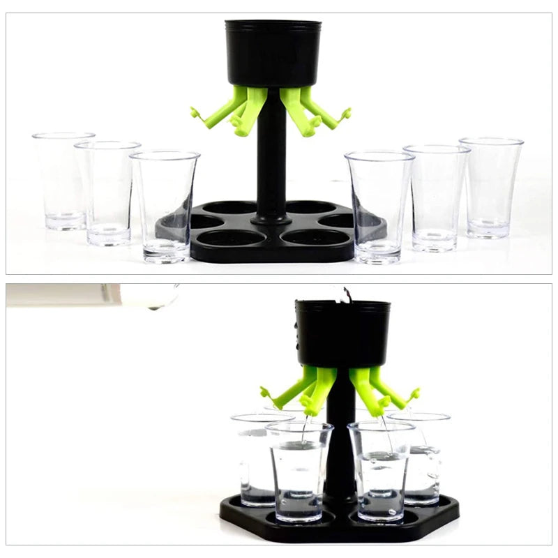 6 Shot Glass Dispenser  Whisky Beer Wine Liquor  Party Games Drinking Tools Bar Accessories